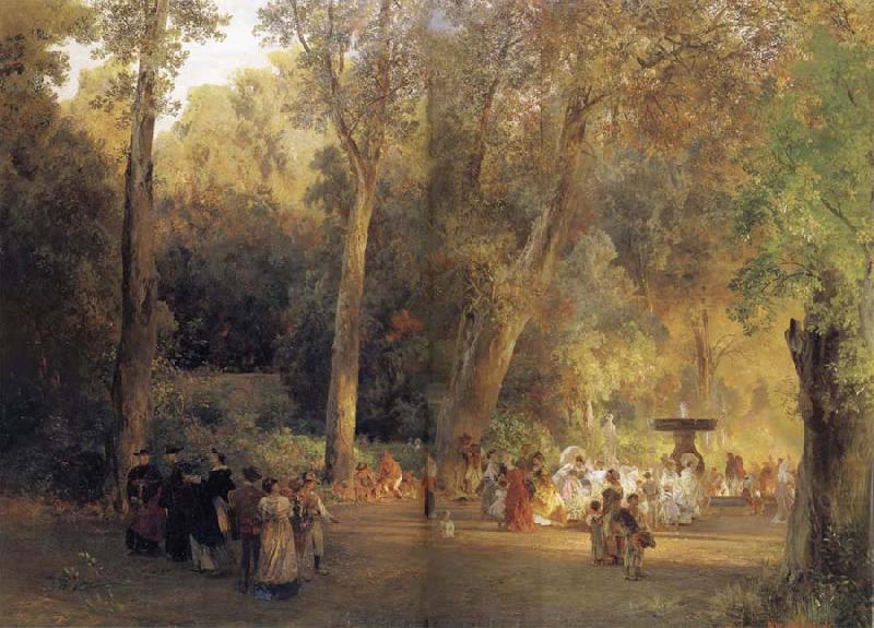 Oswald achenbach The park near the Roman china oil painting image